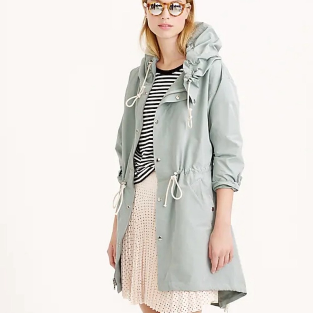 J. Crew Raincoat Fishtail Anorak Vintage Mint